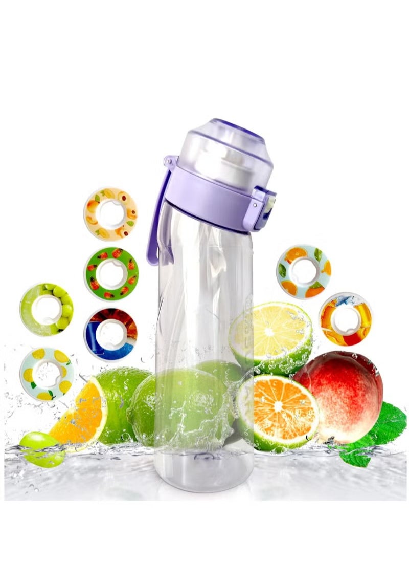MIXDE - Sports Air Water Bottle, BPA-Free Starter Set Drinking Bottles with 5 Flavour Pods Scented for Flavouring, 0 Sugar, 0 Calorie - Image 1