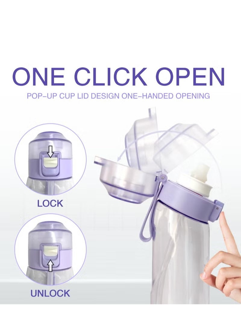 MIXDE - Sports Air Water Bottle, BPA-Free Starter Set Drinking Bottles with 5 Flavour Pods Scented for Flavouring, 0 Sugar, 0 Calorie - Image 1