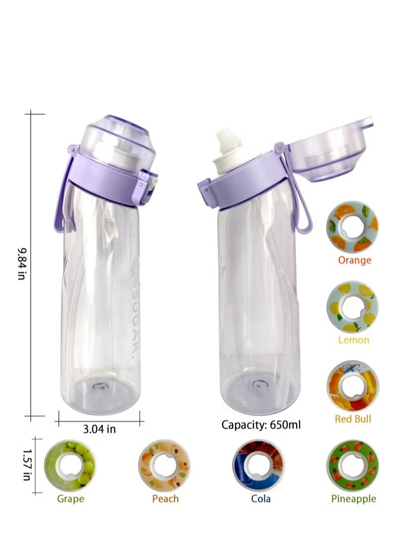 MIXDE - Sports Air Water Bottle, BPA-Free Starter Set Drinking Bottles with 5 Flavour Pods Scented for Flavouring, 0 Sugar, 0 Calorie - Image 1