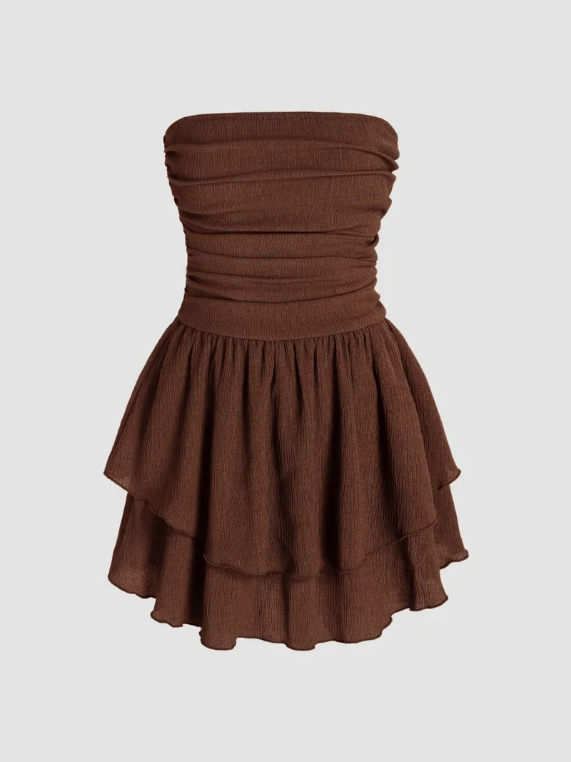 هيكاب Strapless Ruffle Mini Dress