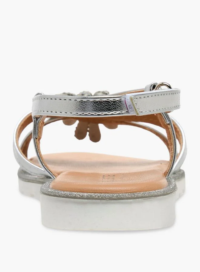 Celeste SILVER Girls Floral Embellished Sandals for Women | Best Price UAE