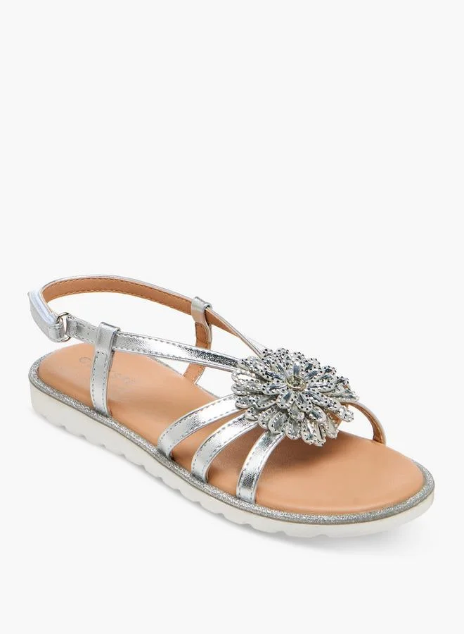 Celeste Girls Floral Embellished Sandals