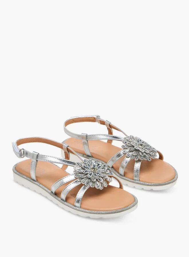 Celeste Girls Floral Embellished Sandals