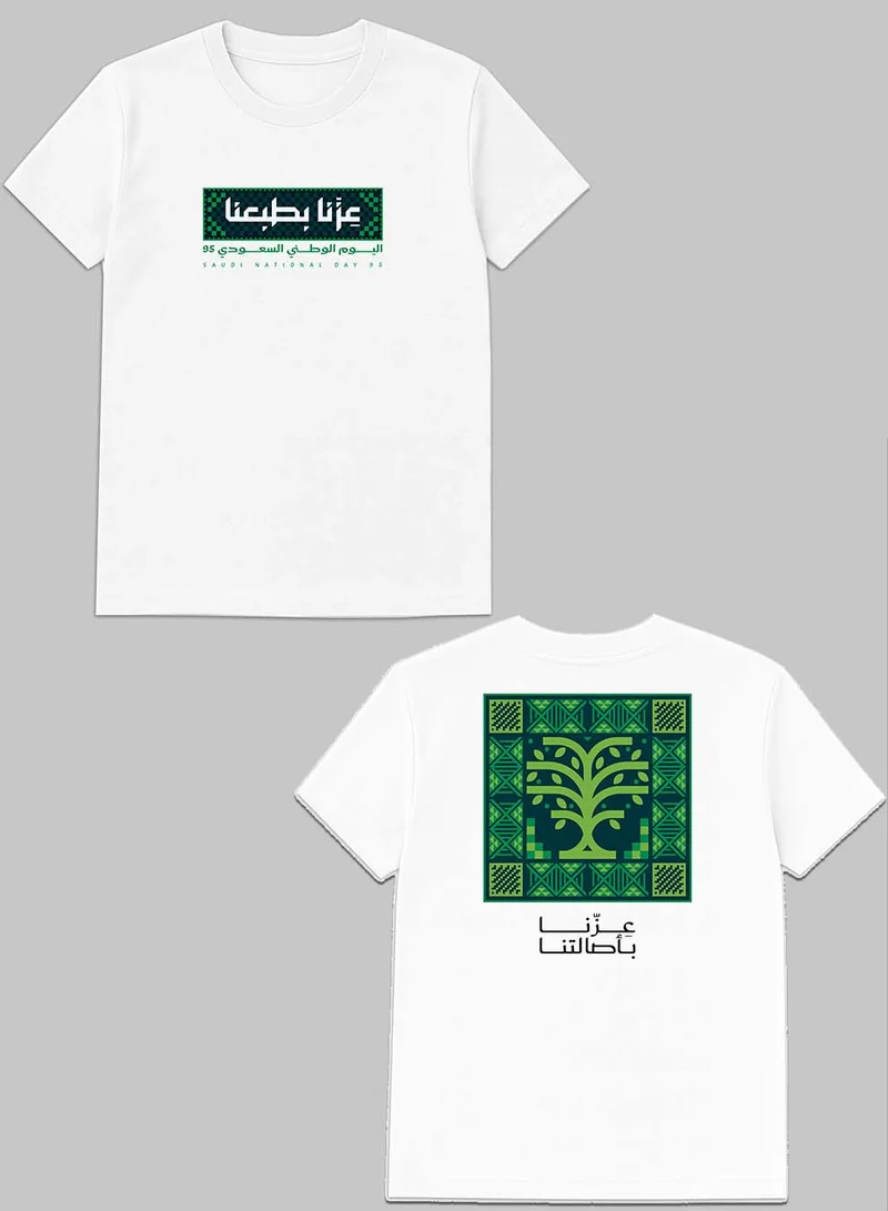 LOWHA Cotton T-Shirt for Saudi National Day with Celebration Phrase Printed on Both Sides
