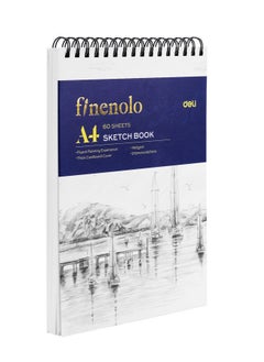 Deli لوحة رسم Finelolo مقاس A4، 60 ورقة بسمك 160 جرامًا لكل متر مربع  - Image 1