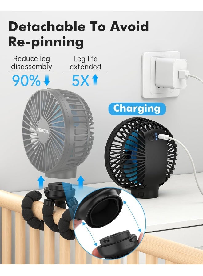 FRIZCOL Stroller Fan for Baby - Portable Fan Rechargeable - Battery Operated Fan - Image 3