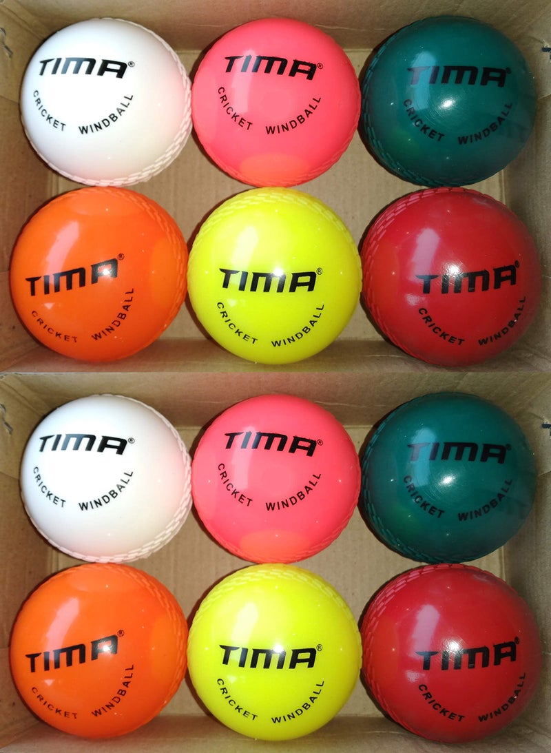 TIMA Wind Cricket Ball - Size: Standard (Pack of 12, Multicolor) - Image 1