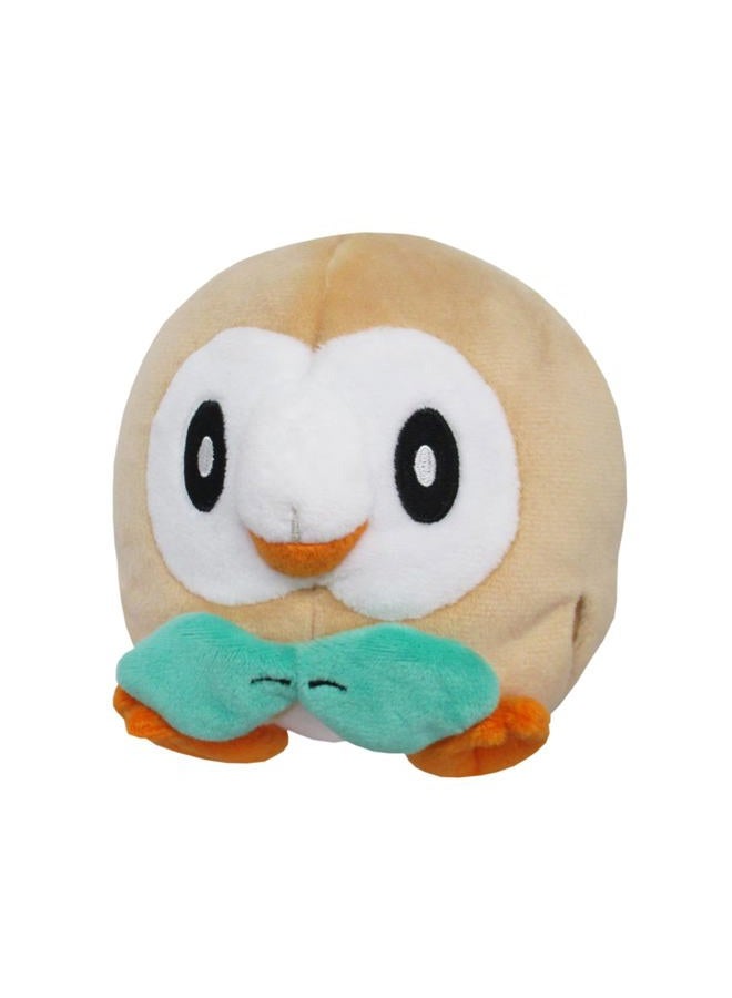 Sanei PP54 Rowlet Pokemon All Star Collection Stuffed Plush, 4.5" - Image 1