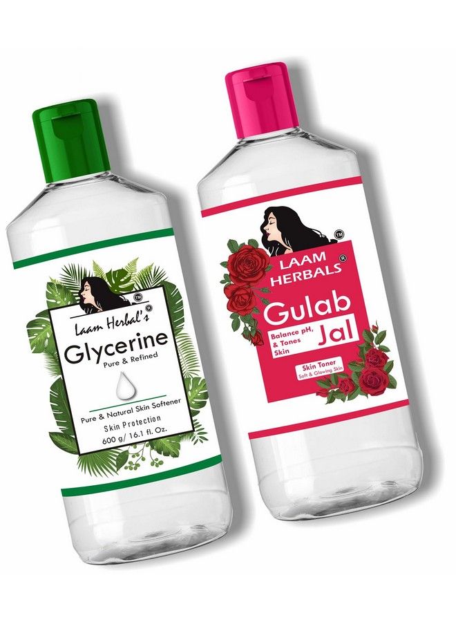 Laam Herbals Rose Water & Refined Glycerine ; Steam Distilled ; Pure & Natural ; Skin Softner Balance Ph Skin Toner (500 Ml+600 G) - Image 2