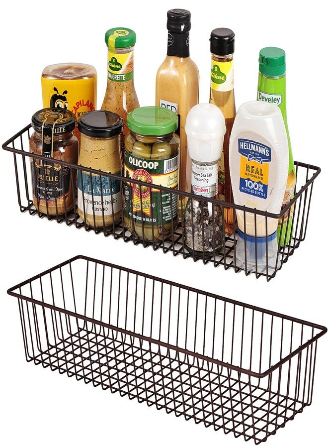 SheeChung Farmhouse Decor Metal Wire Storage Organizer Bin Basket(2 Pack) - Rustic Toilet Paper Holder - Home Storage Organizer for Bathroom, kitchen cabinets,Pantry, Laundry Room, Closets, Garage (Bronze) - Image 1