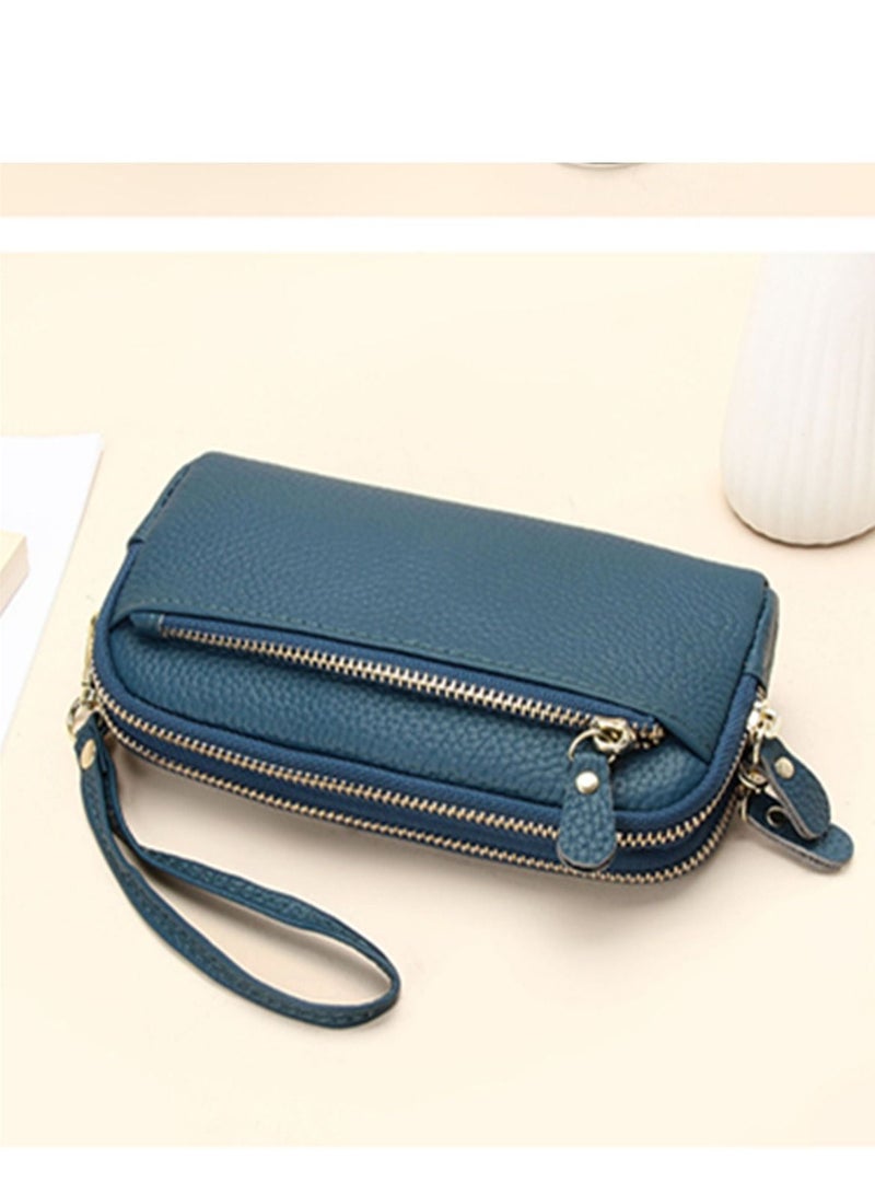 Loquat Large Capacity Zipper Wallet Blue  - Image 2