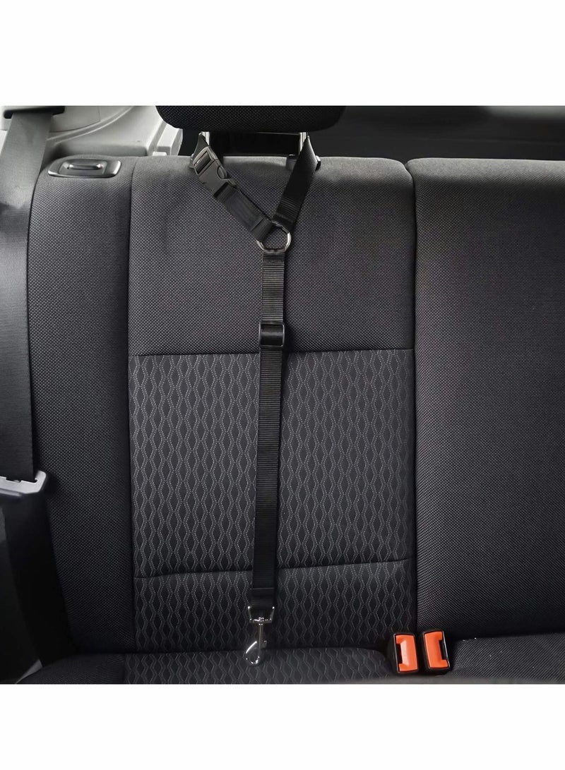 Excefore 2 Packs Dog Cat Safety Seat Belt Strap Car Headrest Restraint Adjustable Nylon Fabric Dog Restraints Vehicle Seatbelts Harness - Image 4
