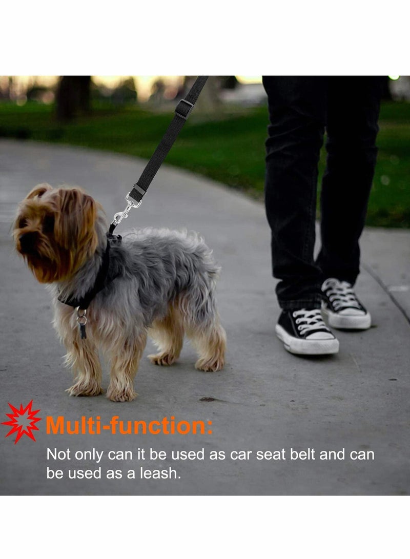 Excefore 2 Packs Dog Cat Safety Seat Belt Strap Car Headrest Restraint Adjustable Nylon Fabric Dog Restraints Vehicle Seatbelts Harness - Image 2