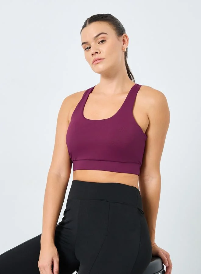 Styli Active Mesh Cross Strap Sports Bra