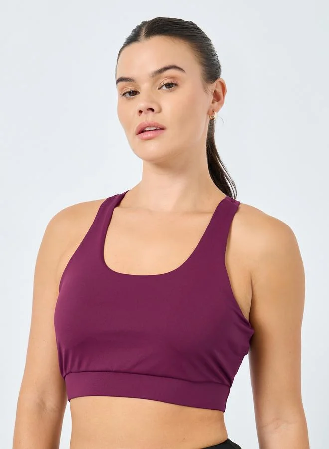 Styli Active Mesh Cross Strap Sports Bra