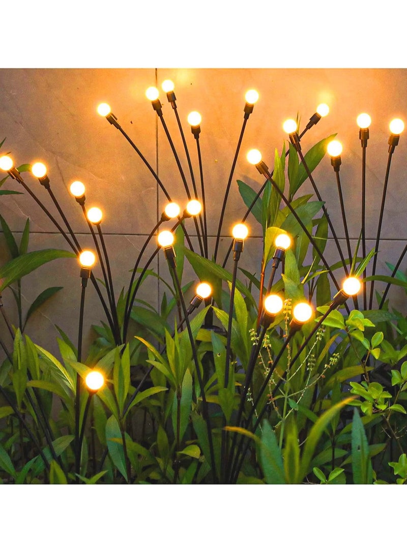 ULHYC 2-Piece Solar Powered Firefly Lights, Solar Lights Outdoor Waterproof, 8 Warm White Light Bulbs Starburst Swaying, Solar Garden Decorative Lights, for Path Landscape Outdoor Decorative Lights - Image 2