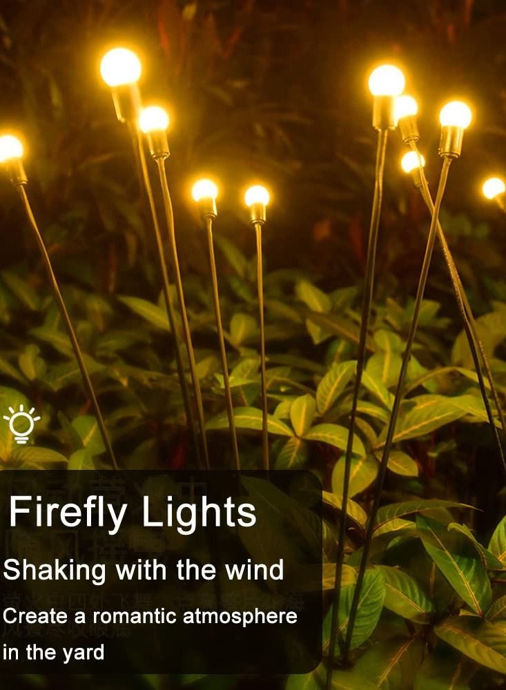 ULHYC 2-Piece Solar Powered Firefly Lights, Solar Lights Outdoor Waterproof, 8 Warm White Light Bulbs Starburst Swaying, Solar Garden Decorative Lights, for Path Landscape Outdoor Decorative Lights - Image 5