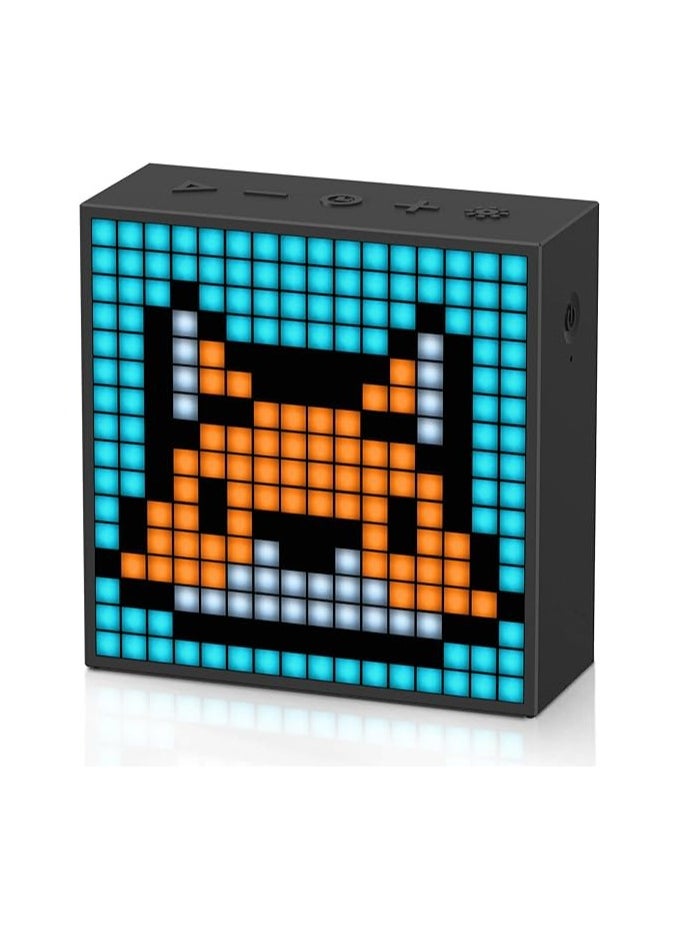 Divoom - Devom TimeBox Evo PixelArt Bluetooth Speaker with 16x16 LED Display with App Control and Bedside Alarm Black - Image 1