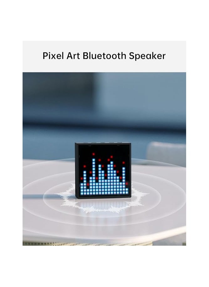 Divoom - Devom TimeBox Evo PixelArt Bluetooth Speaker with 16x16 LED Display with App Control and Bedside Alarm Black - Image 1