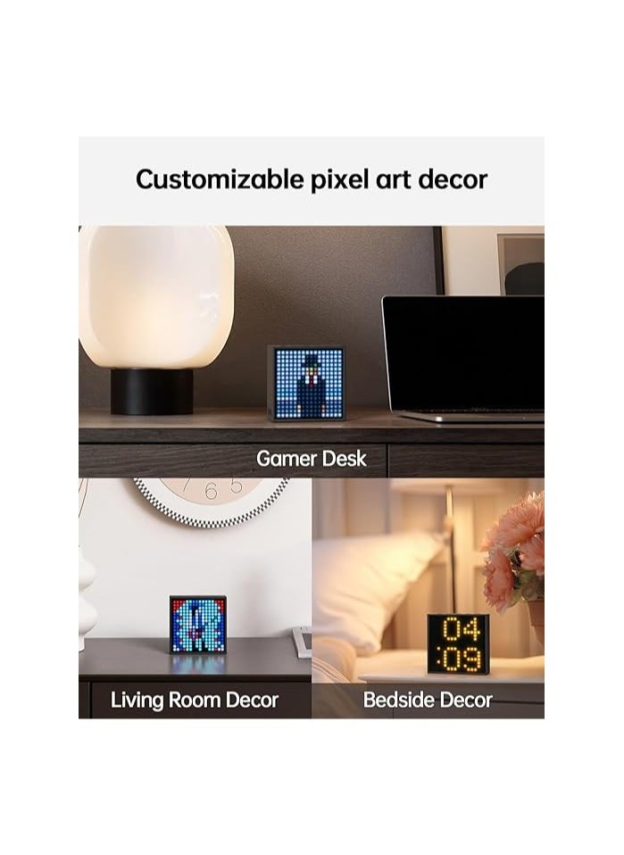 Divoom - Devom TimeBox Evo PixelArt Bluetooth Speaker with 16x16 LED Display with App Control and Bedside Alarm Black - Image 1