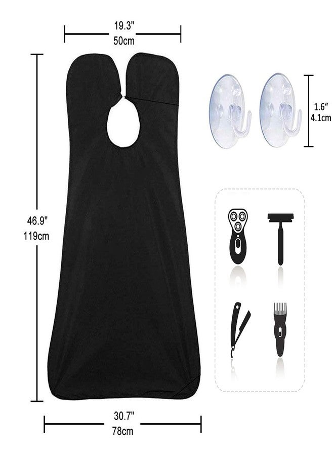 Showvigor Beard Bib Apron for Men, Christmas Day Gift Beard Trimming Catcher Bib for Shaving & Hair Clippings, Waterproof Non-Stick Hair Catcher Grooming Cloth with 2 Suction Cups - Image 2
