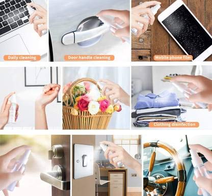 Bliss 100 ml Transparent Refillable Empty Spray Bottle for Home Office Car Travel Cleaning Sanitizer Fine Mist Transparent Pack of 3 - Image 3