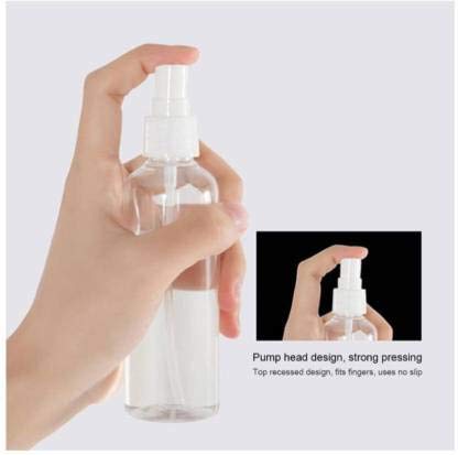 Bliss 100 ml Transparent Refillable Empty Spray Bottle for Home Office Car Travel Cleaning Sanitizer Fine Mist Transparent Pack of 3 - Image 2
