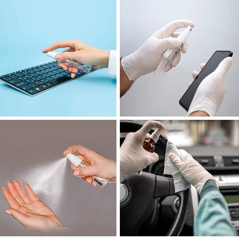 Bliss 100 ml Transparent Refillable Empty Spray Bottle for Home Office Car Travel Cleaning Sanitizer Fine Mist Transparent Pack of 3 - Image 5