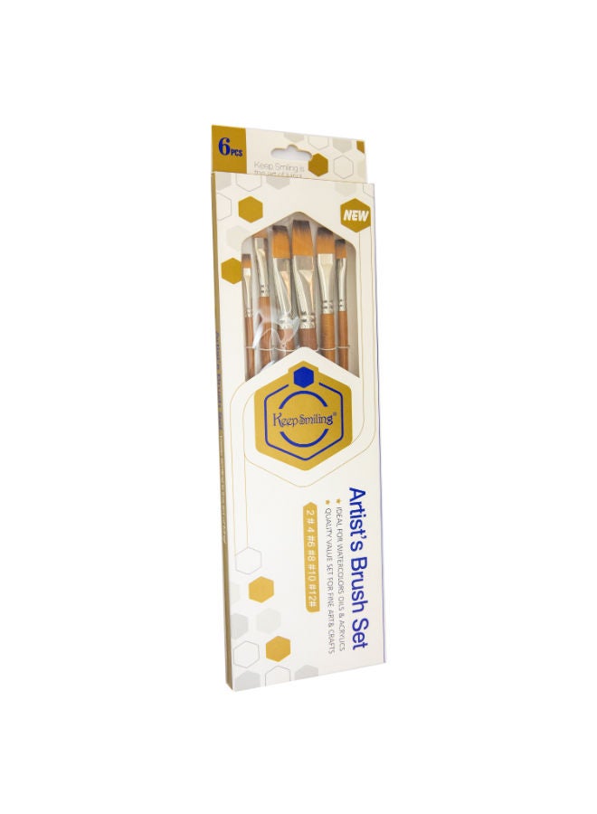 Keep Smiling Paintbrush Set, Padded, 6 Pieces, 50-21