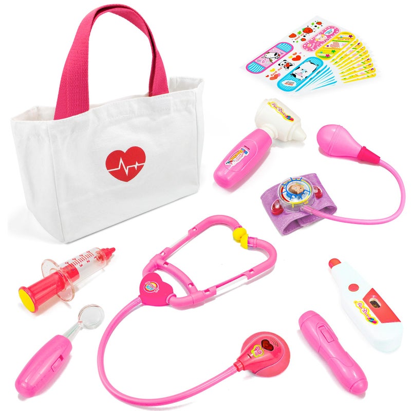 Liberry Doctor Kit for Toddlers 35 Years Old 18Piece Doctor Bag Pretend Play Toys Durable Medical Kit with Toy Stethoscope Pink Doctor Gift for Girls - Image 2