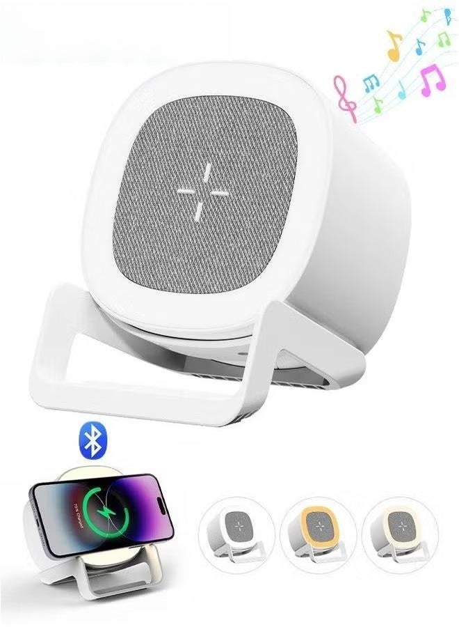 Bluetooth Speaker,4-In-1 Speaker With RGB light,Wireless Charger,Phone Holder,3 Levels Touch Night Light,For Home Party Outdoor Beach,Electronic Gadgets,Birthday Gift