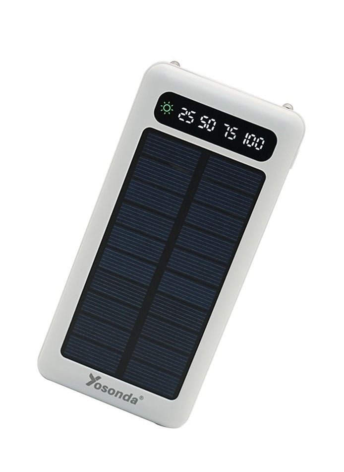 Yosonda - 200mA Solar Charging 10000mAh Power Bank with Fast Charging 4in1 2.1A Output+1USB Aviation Standard  Overcharge Protection Power Supply - Image 1