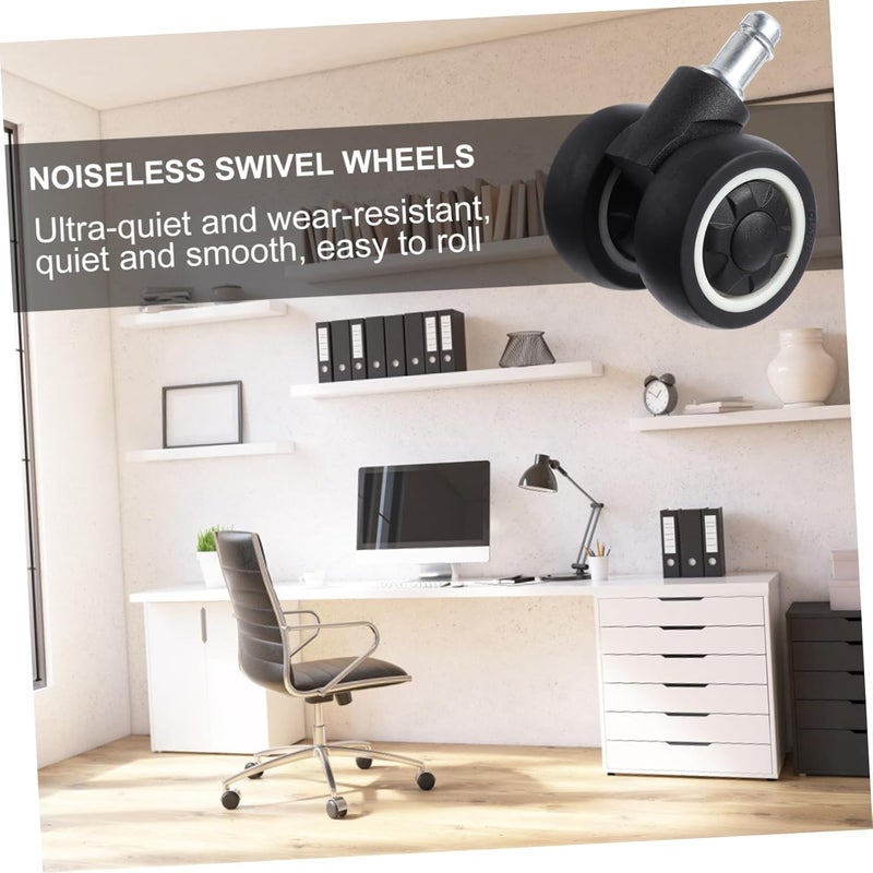 5PCS 2 Inch Grey TPR Swivel Casters Heavy Duty Silent Wheels for Office Chair Furniture - Image 4