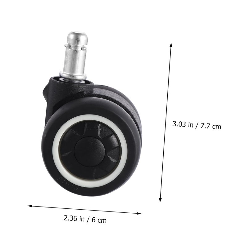 5PCS 2 Inch Grey TPR Swivel Casters Heavy Duty Silent Wheels for Office Chair Furniture - Image 3