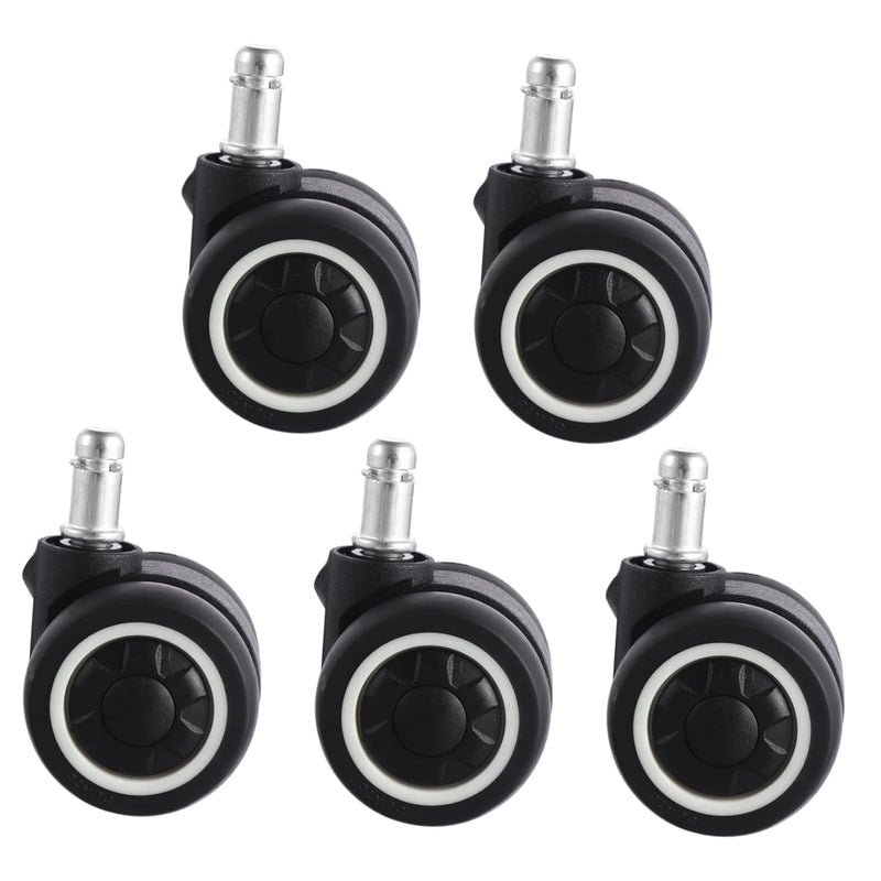 5PCS 2 Inch Grey TPR Swivel Casters Heavy Duty Silent Wheels for Office Chair Furniture - Image 2
