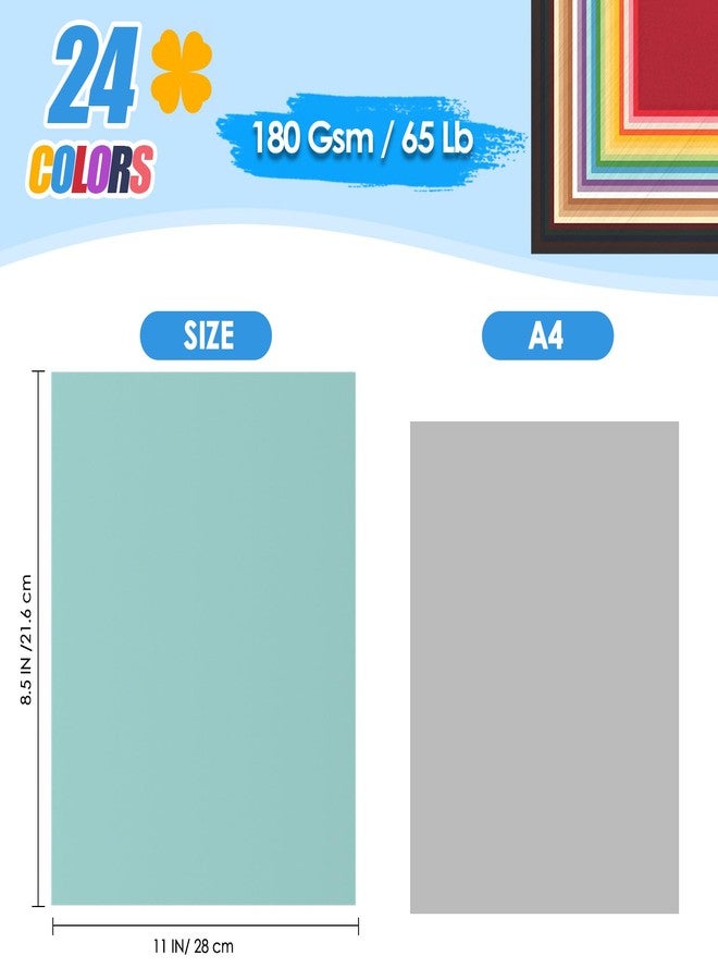 Peoin 240 Sheets Colored Cardstock Bulk 180gsm Colored Paper 8.5" x 11", Assorted Colors Card Stock Print Paper for School Office DIY Craft Card Making - Image 2