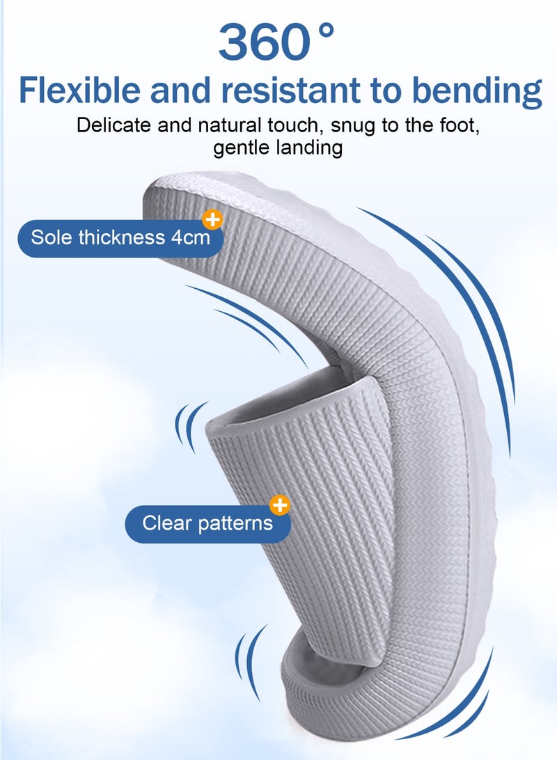 HomarKet Pillow Slippers Soft Shower Slippers for Women and Men Non Slip Quick Drying Shower Slides Bathroom Sandals with Ultra Cushion and Thick Sole - Image 4