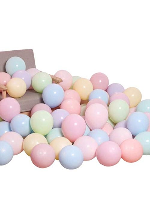 LB L B 112 pcs DIY Rainbow Garland Arch Kit Macaron Balloons for Pastel Ice Cream Party Birthday Party Photo Booth Background Party Decorations  - Image 4
