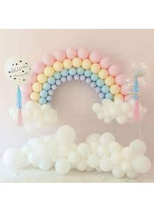 LB L B 112 pcs DIY Rainbow Garland Arch Kit Macaron Balloons for Pastel Ice Cream Party Birthday Party Photo Booth Background Party Decorations  - Image 5