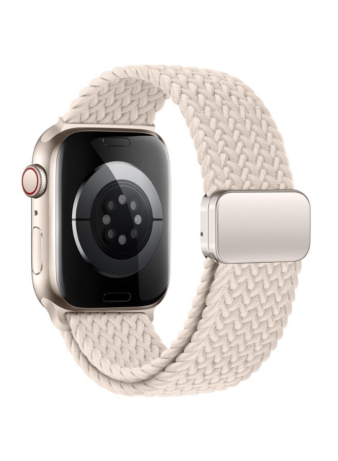 ChicVibe Magnetic Wristband Adjustable Nylon Strap for Apple Watch Series 11 46mm/Series 10 46mm, Apple Watch Ultra 3/Ultra 2/Ultra 49mm, S9/S8/S7 45mm, SE3/SE2/SE/S6/S5/S4 44mm, S3/S2/S1 42mm iWatch Band for Men Women, Elastic Nylon Braided Secure & Comfortable Stretchy Strap Parachute Buckle Bands - Image 1