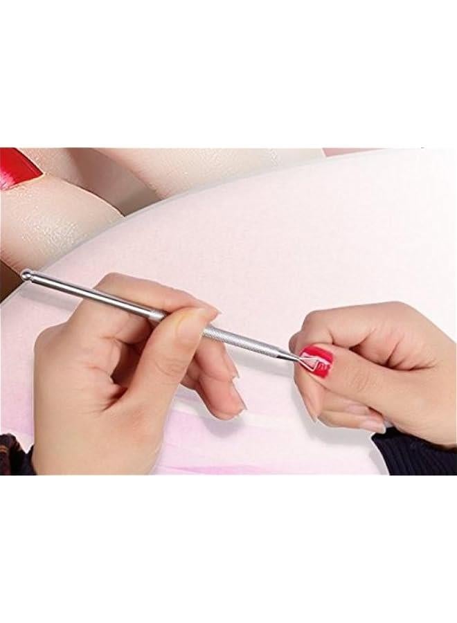 2PCS Stainless Steel Triangle Cuticle Nail Cleaner, Remove Gel Nail Polish Nail Art Remover Tool - Image 3