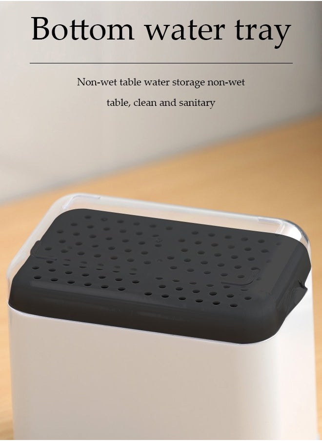 DUNISO - Kitchen cutlery rack, multifunctional household storage box with three compartments and drain pan, detachable, suitable for storing chopsticks, spoons and forks, 15 * 10 * 14cm - Image 1