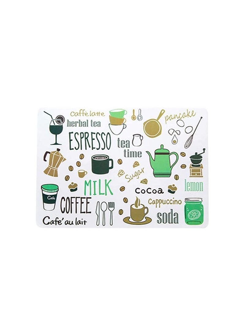 Spaceshoop - 12pcs European Minimalist Cartoon Place Mat Table Mat Insulation Waterproof Anti fouling Place Mat kitchen Plate Table Decoration Coffee Green - Image 1