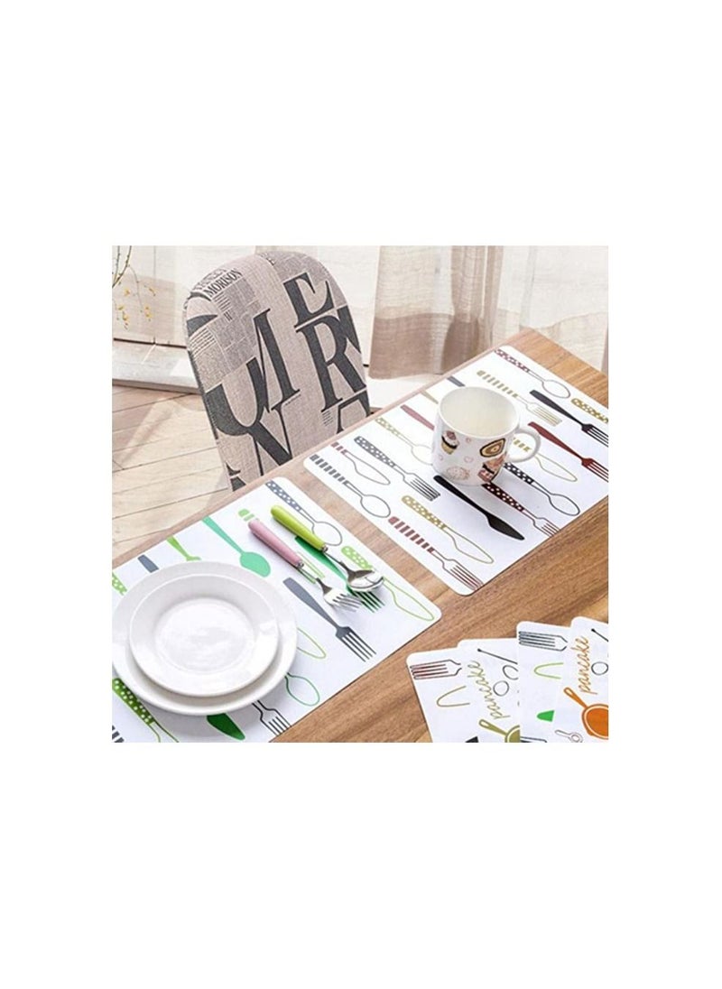 Spaceshoop - 12pcs European Minimalist Cartoon Place Mat Table Mat Insulation Waterproof Anti fouling Place Mat kitchen Plate Table Decoration Coffee Green - Image 1
