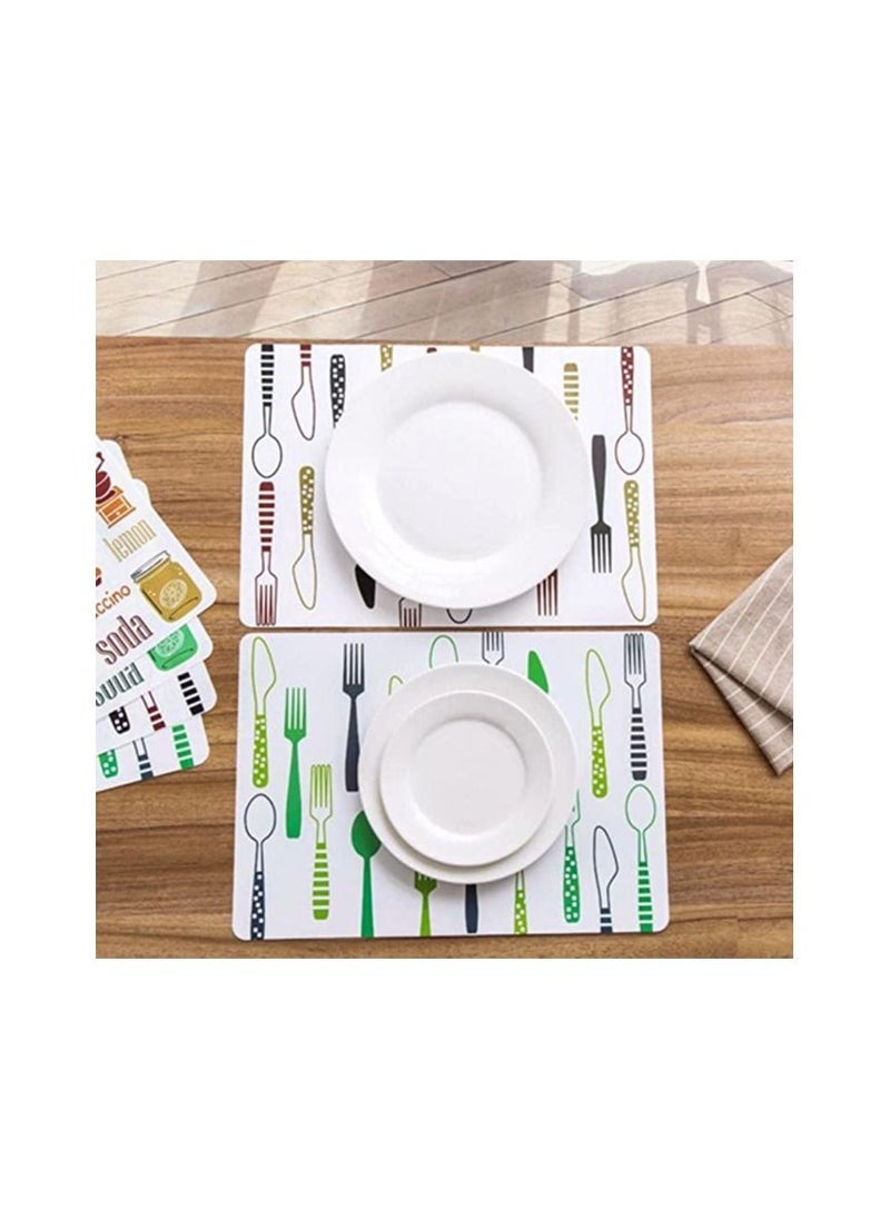 Spaceshoop - 12pcs European Minimalist Cartoon Place Mat Table Mat Insulation Waterproof Anti fouling Place Mat kitchen Plate Table Decoration Coffee Green - Image 1