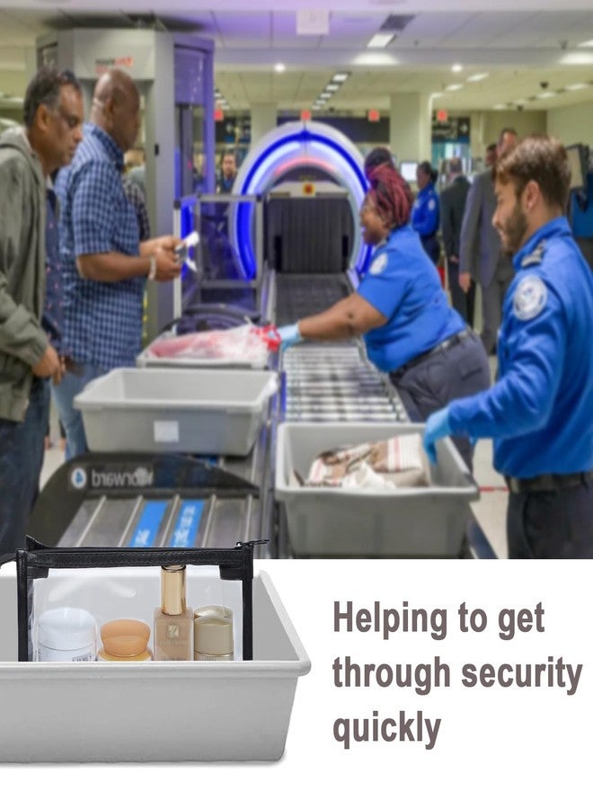 Etercycle TSA Approved Toiletry Bag, Clear Pouches with Zipper for Traveling, Samll Clear Makeup Bags Cosmetic Bag Beach Bag for Home Storage Organizing, Office, Vacation, Travel (Black, White) - Image 4