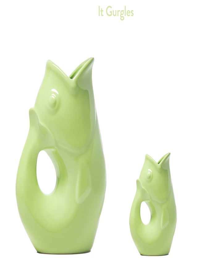 Gurgle Pot وعاء القرقرة - طقم من قطعتين، لون أخضر عتيق، تصميم مستوحى من الطراز الفرنسي، إبريق كبير سعة 42 أونصة مع إبريق صغير سعة 3 أونصات. - Image 2
