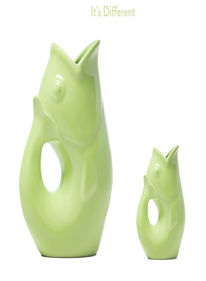Gurgle Pot وعاء القرقرة - طقم من قطعتين، لون أخضر عتيق، تصميم مستوحى من الطراز الفرنسي، إبريق كبير سعة 42 أونصة مع إبريق صغير سعة 3 أونصات. - Image 4