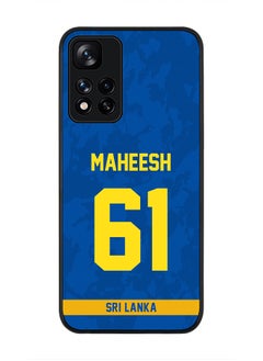 Rugged Black Edge Case for Redmi Note 11 Pro Plus 5G, Slim fit Soft Case Flexible thin Cover - Player Name - Maheesh Theekshana, Jersey Number- 61