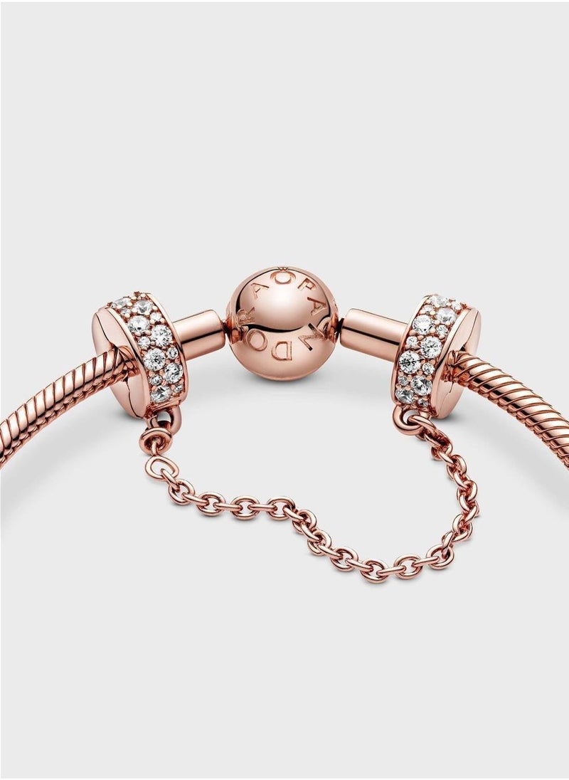 PANDORA Clear PavÃ© Safety Chain Clip Charm  - Image 3